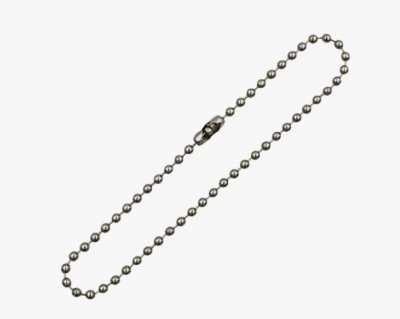  Цепочка шарики с замком цв. никель 10см (уп.100шт)  ТриКатушки