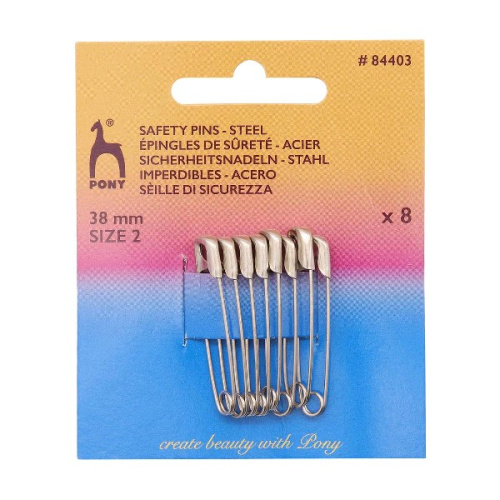  84403 Булавки английские 38мм, сталь, 8шт PONY  ТриКатушки