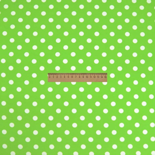  Ткань Кашибо горох 1,2см салатовый/белый арт. 5053  ТриКатушки