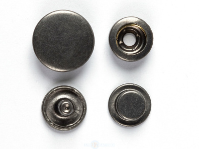  Кнопка нержавеющая DELTA 15х12 мм № 501 цв.Черный Никель (уп.720шт)  ТриКатушки