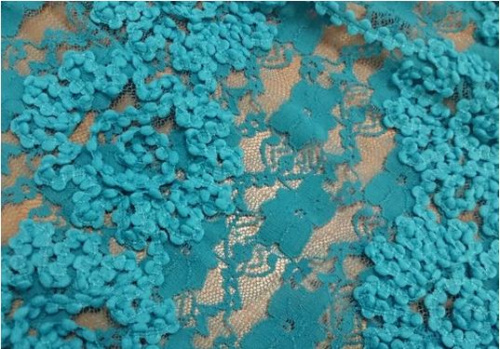  Гипюр кружево 5010 ш.150см.,пл.130г/м., №602 бирюза  ТриКатушки