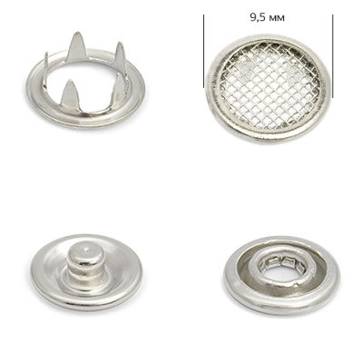  Кнопка рубашечная 9,5мм (закрытая ) сеточка уп.1440шт.NewStar  ТриКатушки