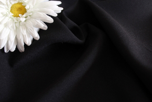  Ткань Габардин стрейч арт.1000 ,ш.150см., 270 гр/мп., №999 цв.черный  ТриКатушки