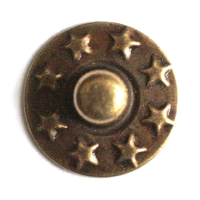  258-М антик, хольнитены джинсовые с пупырышком 9,5х9,5мм (упак. 100шт.) "Proknopka"  ТриКатушки