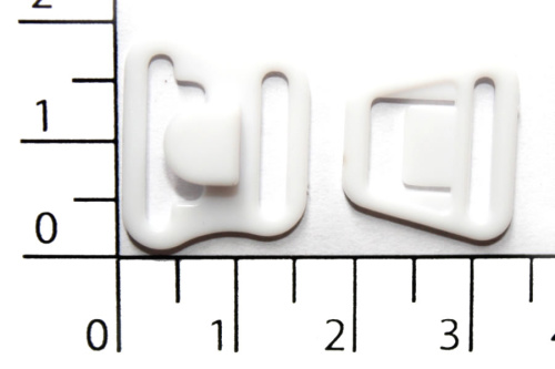  14С белый 12мм Застежки пластик для бюстгальтера (упаковка 1000 штук)  ТриКатушки