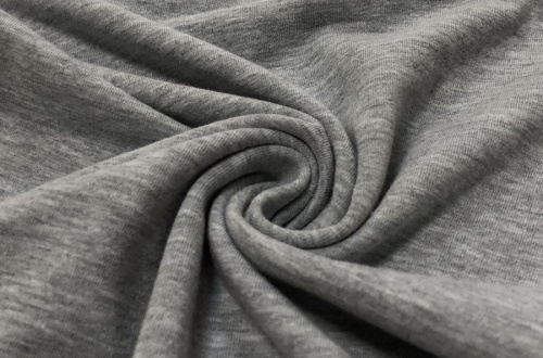  Ткань Кулирная гладь г/к с/л, 210гр.кв.м, 62% Хб + 30%ПЭ + 8% лайкра (меланж), пенье, цв. Серый мел  ТриКатушки