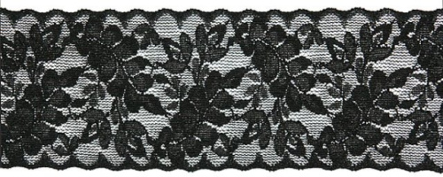  515 черный кружево-стрейч 60мм (намотка 27,4 метров)  ТриКатушки