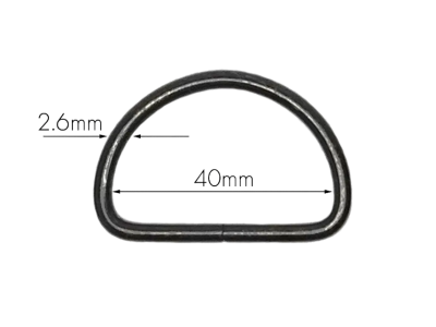 Полукольцо металлическое 40мм цв. Оксид  (фас.100/500/1000шт.)  ТриКатушки