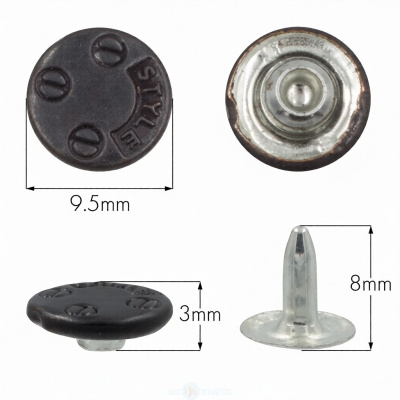  Хольнитен джинсовый плоский L7 9,5 мм (уп.2000 шт) цв. Оксид  ТриКатушки