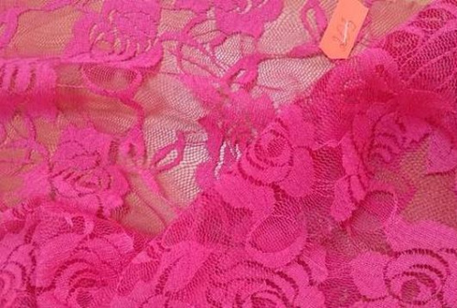  Гипюр стрейч 5008 ш.150см.,пл.130г/м., №203 розовый (фуксия)  ТриКатушки