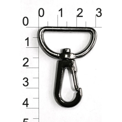  0033 Черный Никель Карабин металлический 20*40мм (фас.10/ 100 штук)  ТриКатушки