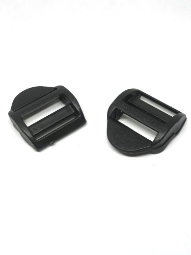  Пряжка трехщелевая (крыло) U-20 мм цв Черный (уп.10/100/1000шт)  ТриКатушки