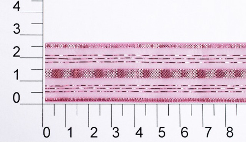  Лента подарочная арт.С3472Г17 рис.8216 ширина 25мм (упаковка 25 метров) цв.розовый  ТриКатушки