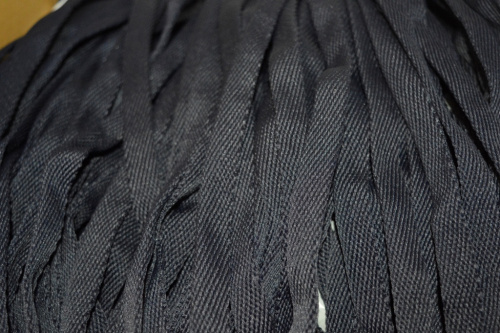  Шнур плоский полиэфирный 15мм (уп.100 м) цв. черный  ТриКатушки