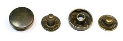  Кнопка 15мм Альфа сталь цв. Антик (уп 720шт) СТОРМ  ТриКатушки