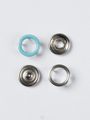  Кнопка рубашечная (кольцо) 9,5 мм - эмаль 198/1440 шт., цв. светло-бирюзовый TALS  ТриКатушки
