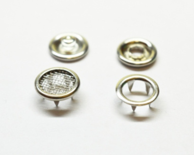 Кнопка с крышкой 9,5 мм рубашечная, сеточка никель (уп 50 шт.) ProKnopka  ТриКатушки