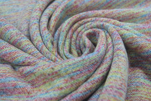  Ткань Футер 3-х нитка с рисунком петельный 320гр.кв.м, 60% Хб + 40% ПЭ, пенье, цв. Цветная радуга  ТриКатушки