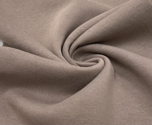  Ткань Футер 3-х нитка г/к с начесом 260гр.кв.м, 70% Хб+30% ПЭ, пенье, цв. Мокко  ТриКатушки