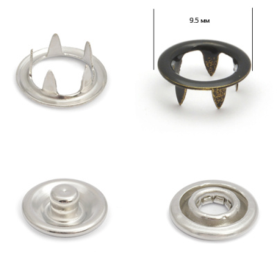  Розн.уп. Кнопка 9,5мм рубашечная (кольцо) нерж. цв. Черный №322 (уп.20 шт.) ProKnopka  ТриКатушки