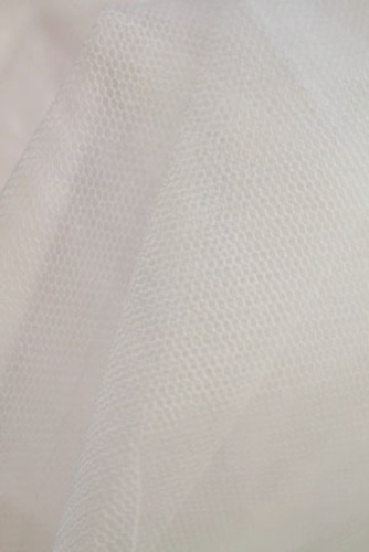  Сетка CHAN-1, жесткая (фатин), 100%-ПЭ, 22 г/м2, ш.180см, 11-0601 - белая  ТриКатушки