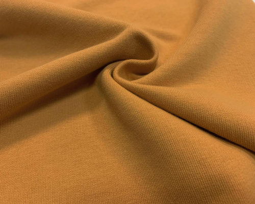  Ткань Футер 3-х нитка г/к с начесом 320гр.кв.м, 67% Хб+33% ПЭ, пенье, цв. Охра  ТриКатушки