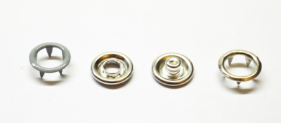  Кнопка 10,5 мм рубашечная (кольцо) нерж. покрытая эмалью цв. Серый 523 (уп.50 шт.) ProKnopka  ТриКатушки