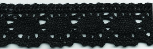  0066F черный кружево вязанное 30мм (намотка 20 ярдов = 18,3 метров)  ТриКатушки